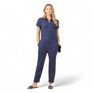 Outerknown S.E.A. Suit Linen Blend Jumpsuit Navy XS